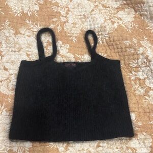 Vintage 90s Ralph Lauren Black Wool/Rabbit Hair Cropped Camisole